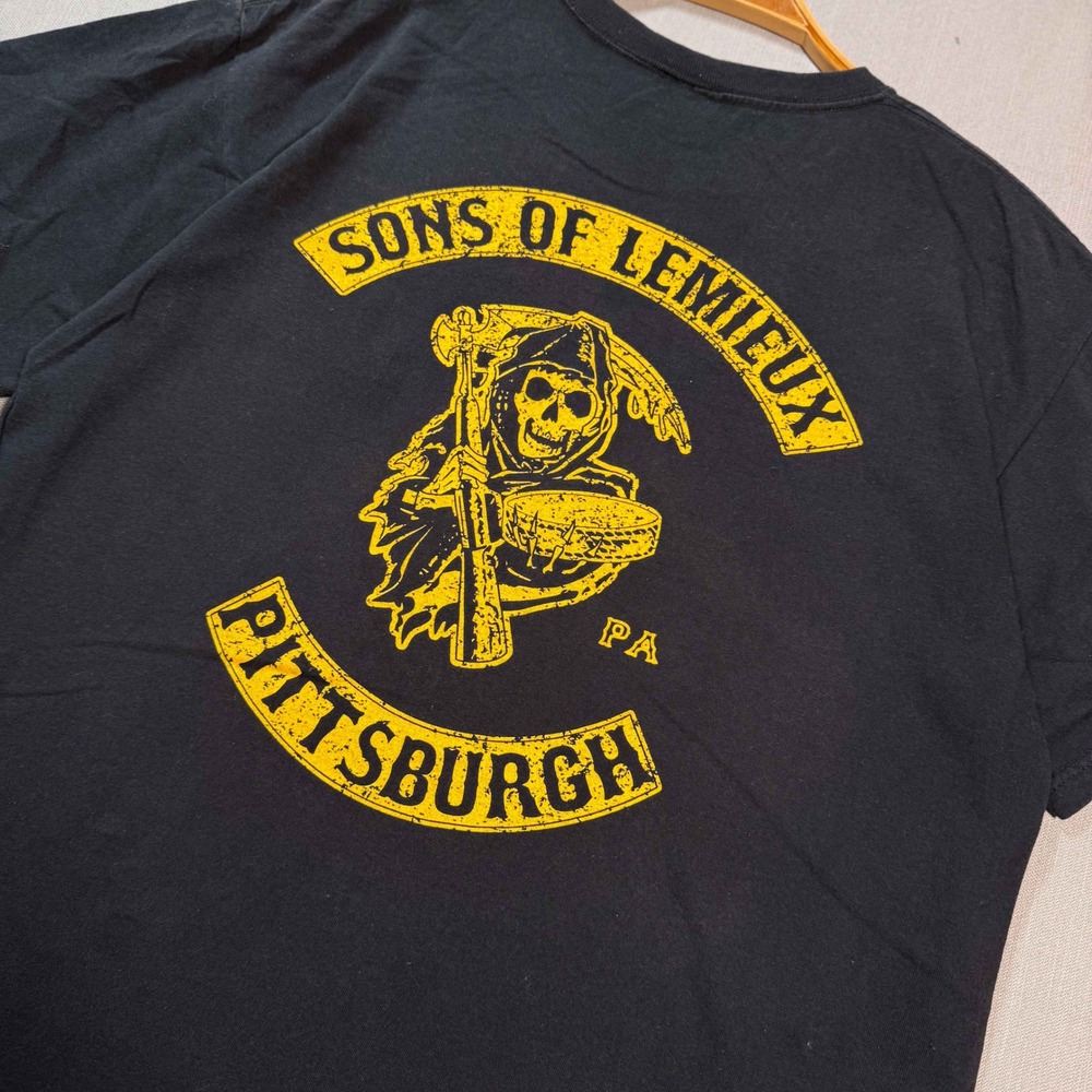 Fruit of the Loom Sons of Lemieux Pittsburgh Graphic Tee Black XL Biker Vibe